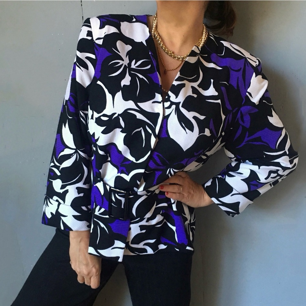 Isabella women’s size 14 open front blazer‎ with belt 3/4 sleeves, fully lined